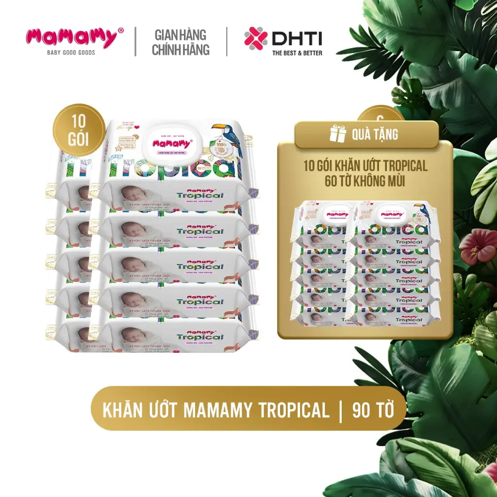 Combo 10 gói KU Tropical 90 tờ không mùi tặng 10 gói KU Tropical 60 tờ không mùi